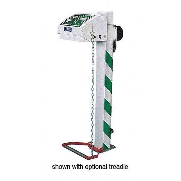 Hughes Safety Showers Plumbed Eyewash, Floor Mount, Plumbed, 48 1/12 in H., 14 5/6 in W - H45GP-1H