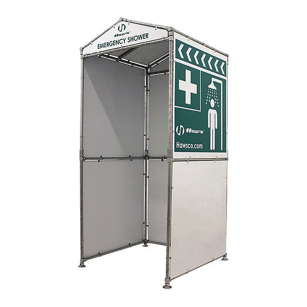 Haws Emergency Three Sided Enclosure, Aluminum, Galvanized Steel, White - 9035