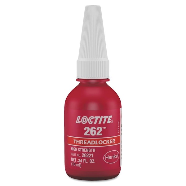 Loctite Thread Sealant, 262TM Threadlocker, Medium to High Strength 10 ml Bottle No 231926 - LOC26221