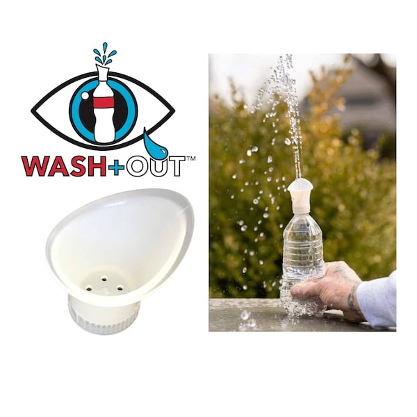 Wash+Out Eye Rinse Cup: Screws onto a Water Bottle, Comfortable & Easy-to-Use First Aid Eye Care, 10PK - 5001-10