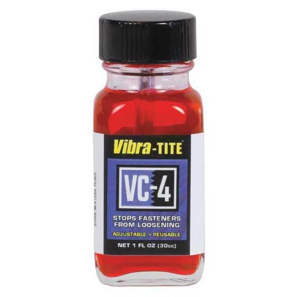 Vibra-Tite Reusable Threadlocker, VIBRA-TITE VC-4, Red, High, Liquid, 1.01 fl oz, Bottle - 21730