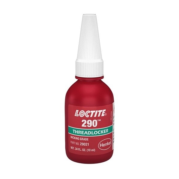 Henkel Anaerobic Threadlocker, Fine Threaded Fastener, Bottle, 10 Ml - 290 GREEN 10ML IDH 233731