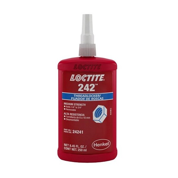 Henkel Anaerobic Threadlocker, General Purpose, Bottle, 250 Ml - 242 BLUE 250ML IDH 135356