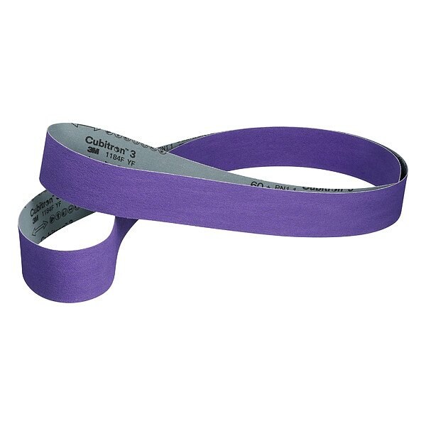 3M Cubitron Sanding Belt, Coated, Ceramic, 60 Grit, Not Applicable, 1184F, Purple - 7100358077