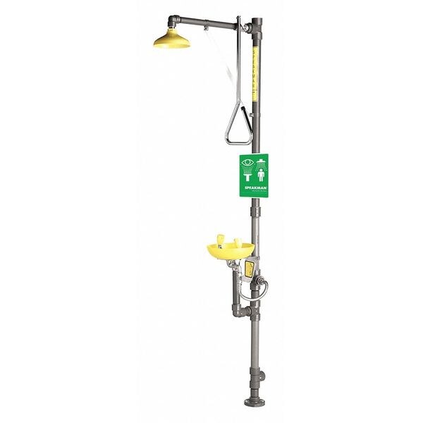 Speakman Emergency Shower Combination, Floor, 93.75 H., 14.88 W - SE-690-PVC