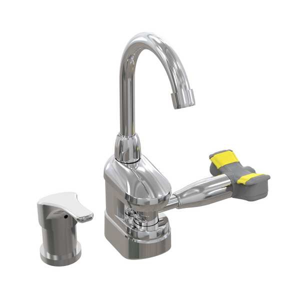 Bradley Plumbed Eyewash, Brass, Silver, For Use With, Emergency Eyewash - S19-500M