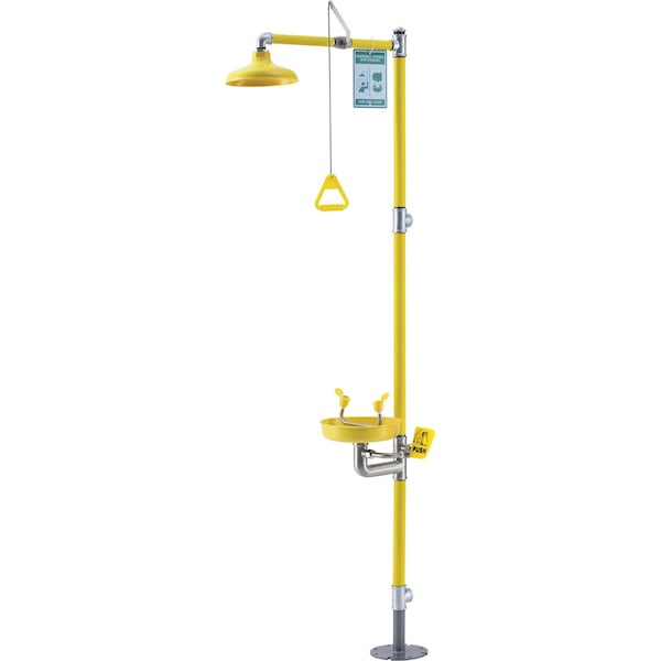 Global Industrial Floor Mounted Emergency Combination Shower With Eyewash Station - 708383