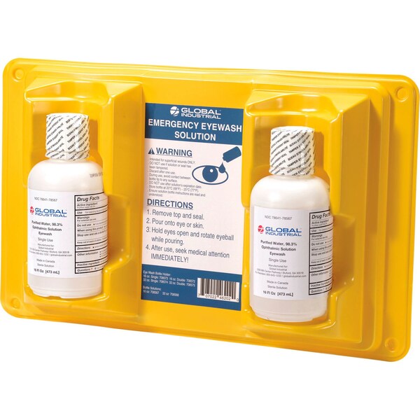 Global Industrial Double Bottle Eyewash Station, 16 Oz. - 708569DS