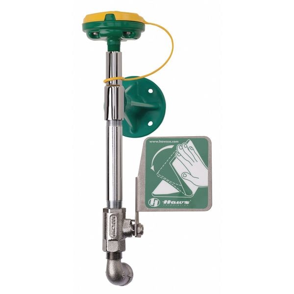 Haws Plumbed Eyewash, Wall Mount, Plumbed, 13 in H., 5 in W - 7324