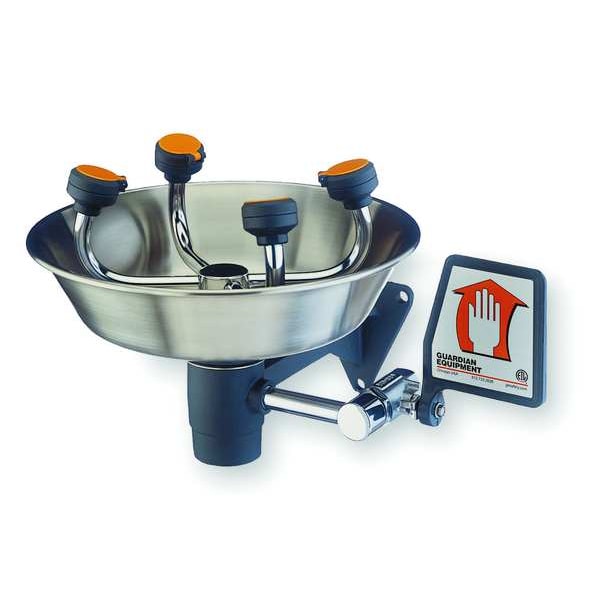 Guardian Equipment Plumbed Eyewash, Wall Mount, Plumbed, 6 11/12 in H., 15 2/3 in W - G1724P
