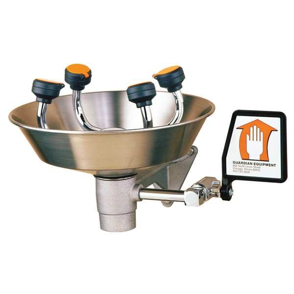Guardian Equipment Plumbed Eyewash, Wall Mount, Plumbed, 6 11/12 in H., 15 2/3 in W - G1724