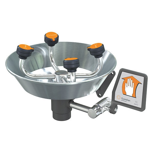 Guardian Equipment Plumbed Eyewash, Wall Mount, Plumbed, 6 11/12 in H., 15 2/3 in W - G1724
