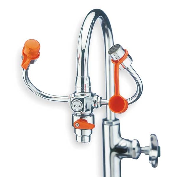 Guardian Equipment Plumbed Eyewash, Faucet Mount, Plumbed, 6 1/6 in H., 6 3/4 in W - G1201