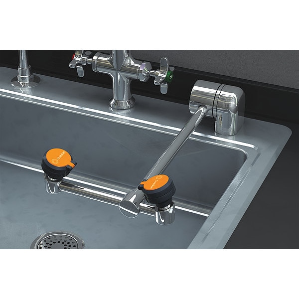 Guardian Equipment Plumbed Eyewash, Counter Mount, Plumbed, 4 5/12 in H., 13 in W - G1849