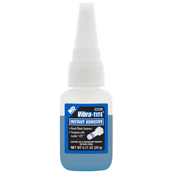 Vibra-Tite Plastic Threadlocker, VIBRA-TITE 325, Blue, Liquid, 20 g Bottle - 32520