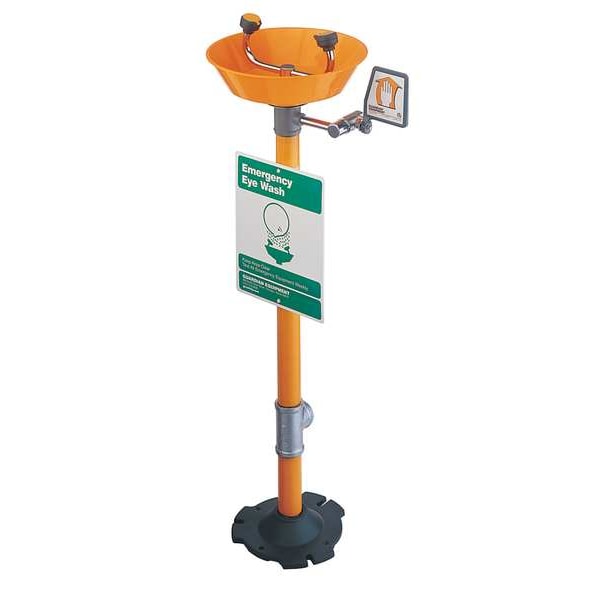 Guardian Equipment Plumbed Eyewash, Floor Mount, Plumbed, 38 in H., 16 in W - G1825P