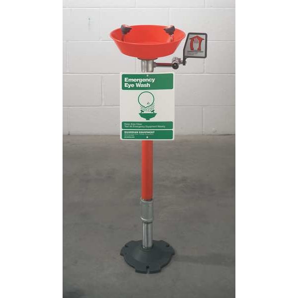 Guardian Equipment Plumbed Eyewash, Floor Mount, Plumbed, 38 in H., 16 in W - G1825P