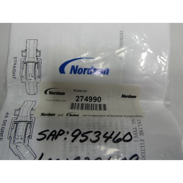 Nordson INLINE FILTER 45 DEGREE 100 MESH OTHER HOT MELT PARTS AND ACCESSORY - 274990