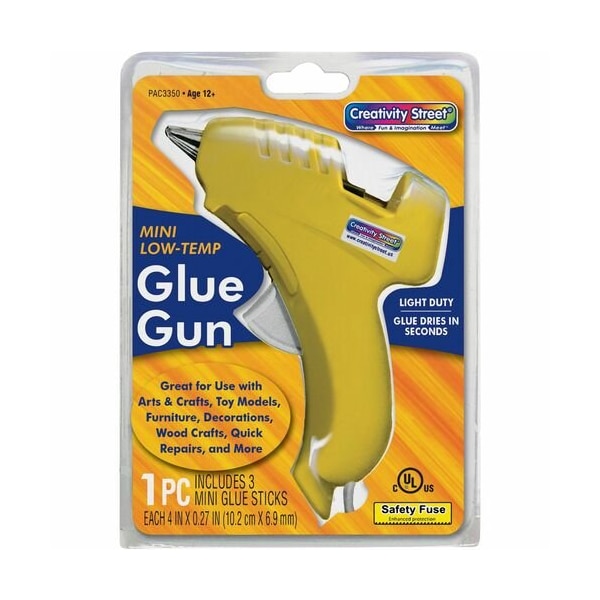 Pacon Glue Gun, Trigger Style, w/3 Clear Glue Sticks, YW - PAC3350