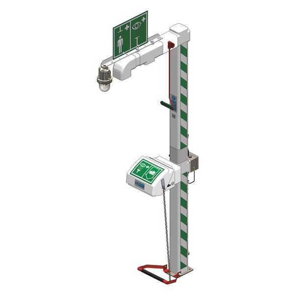 Hughes Safety Showers Combination Shower, Freeze Protectd, Floor Mount, Galvanized Pipes, ABS Bowl, 240V C1D2 - H5G45G-2H