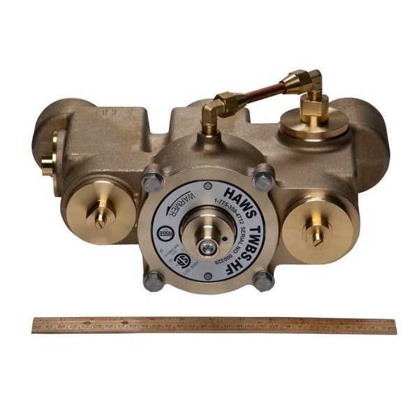 Haws Emergency Mixing Valve, Brass, Yellow, For Use With, Eyewashes, Showers - TWBS.HF