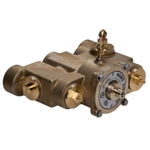 Haws Emergency Mixing Valve, Brass, Yellow, For Use With, Eyewashes, Showers - TWBS.HF