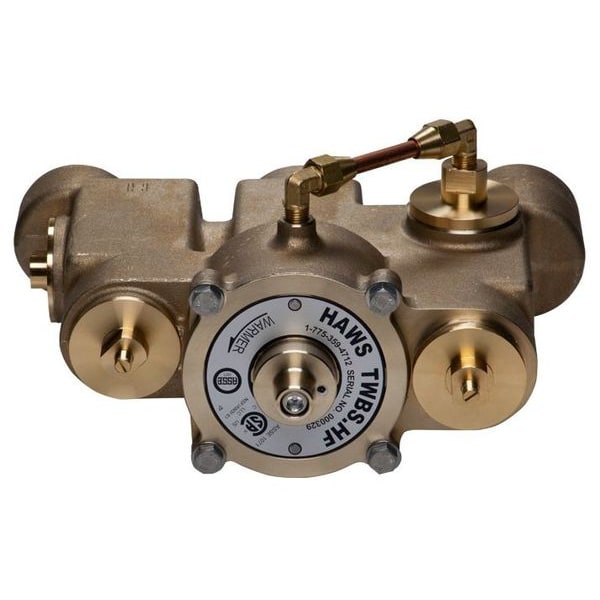 Haws Emergency Mixing Valve, Brass, Yellow, For Use With, Eyewashes, Showers - TWBS.HF