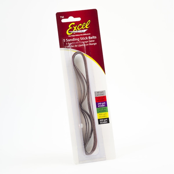 Excel Blades Sanding Stick Belts No 120 Grit Replacement Sanding Belt 5pcs, 6pk - 55680