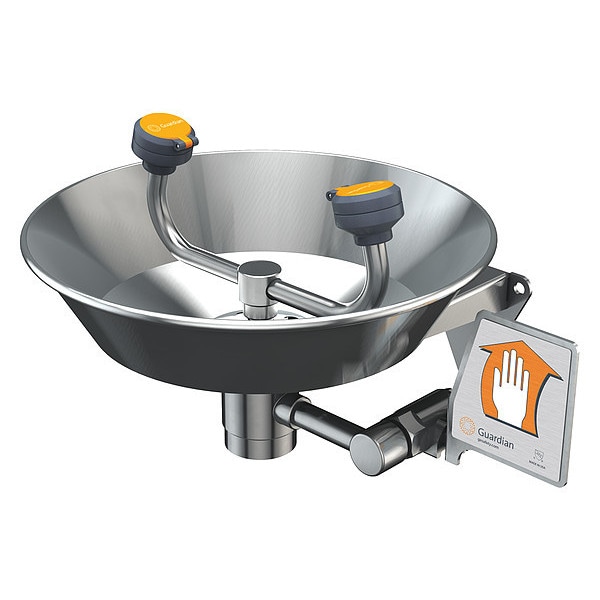 Guardian Equipment Plumbed Eyewash, Wall Mount, Plumbed, 10 1/4 in H., 14 1/3 in W - G1891