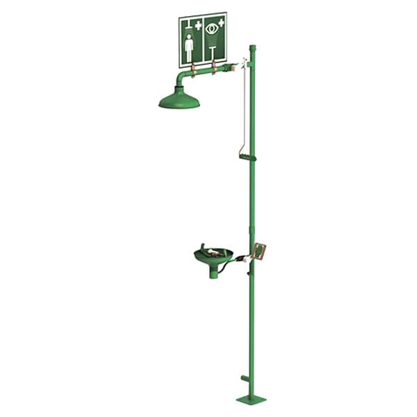 Hughes Safety Showers Lab Combination Shower, Floor Mount, Stainless Steel - L18GS34G