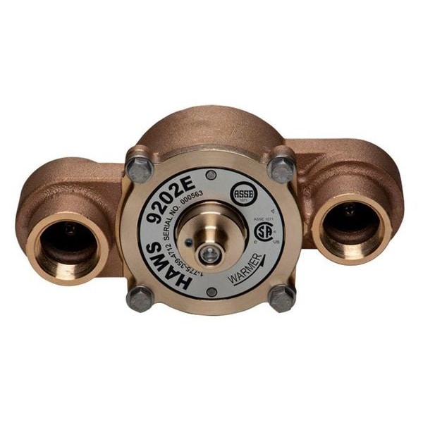 Haws Emergency Mixing Valve, Brass, Yellow, For Use With, Eyewashes, Showers - 9202E