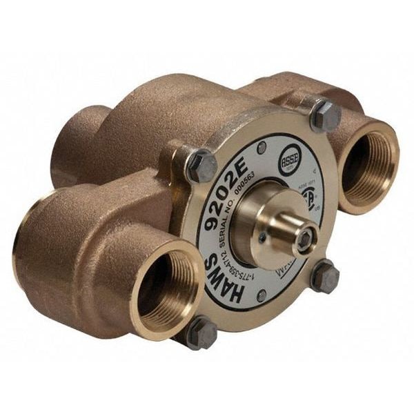 Haws Emergency Mixing Valve, Brass, Yellow, For Use With, Eyewashes, Showers - 9202E
