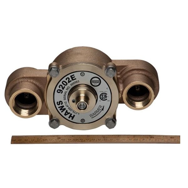 Haws Emergency Mixing Valve, Brass, Yellow, For Use With, Eyewashes, Showers - 9202E