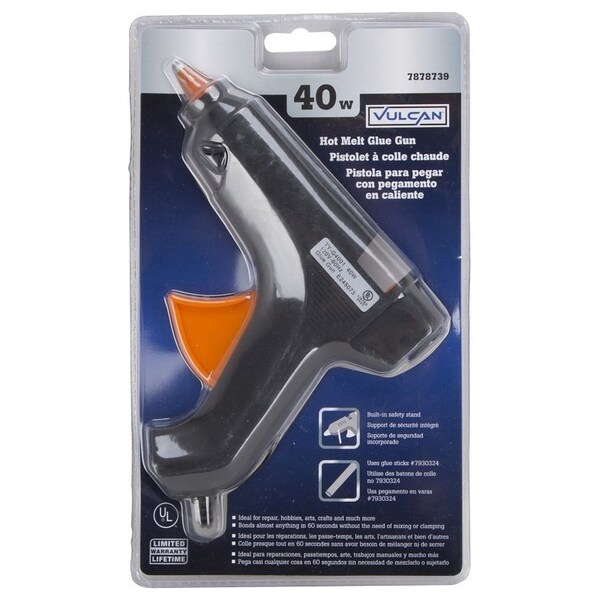 Vulcan Glue Gun, 9/32 in Dia Glue Stick, Black/Orange - JL-GG-40