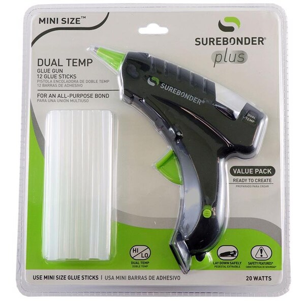 Surebonder Surebonder Plus 20 W Dual Temperature Mini Glue Gun Kit 110 V - DT-200FKIT