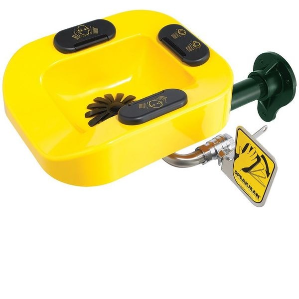 Speakman Emergency Shower Combination, Floor Mount, Galvanized Steel Pipe, 91.75 H, Plastic Bowl, Green - SE-1200
