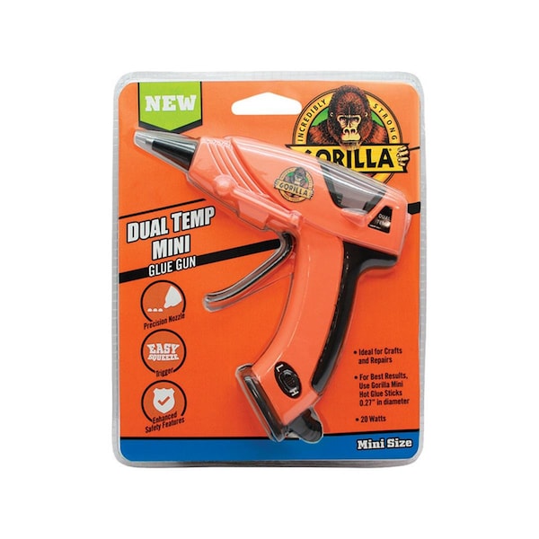 Gorilla Glue Gorilla  20 watts Dual Temperature Mini Glue Gun, Orange - GO5558