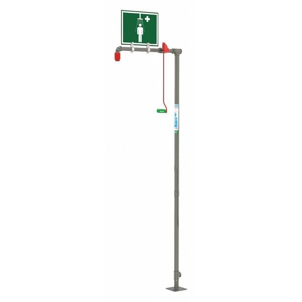 Hughes Safety Showers Drench Shower, Floor Mount, Galvanized Pipes - 18GGLV