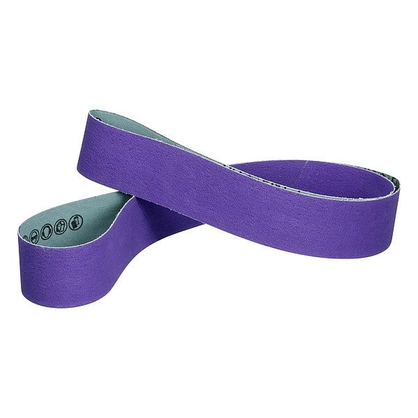 3M Cubitron Sanding Belt, Coated, Ceramic, 60 Grit, Not Applicable, 1184F, Purple - 7100350513