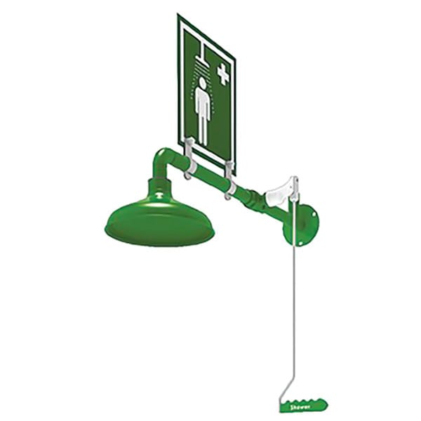 Hughes Safety Showers Lab Drench Shower, Wall Mount, Stainless Steel - L23GSH