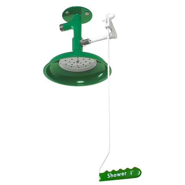 Hughes Safety Showers Lab Drench Shower, Ceiling Mount, Stainless Steel - L23GSV