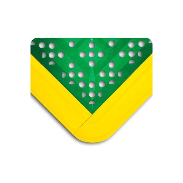 Tennesee Mat Co Wearwell F.I.T. Emergency Eyewash Kit 5/8in Thick 2.25' x 2.5' Green/Yellow Edging - 546.58X27X30GNYL