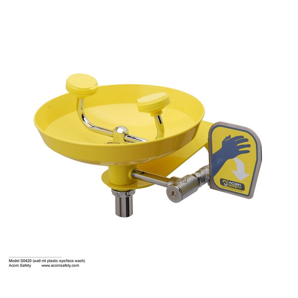 Acorn Controls Wall-Mounted Eyewash Station with ABS Plastic Bowl - S0420