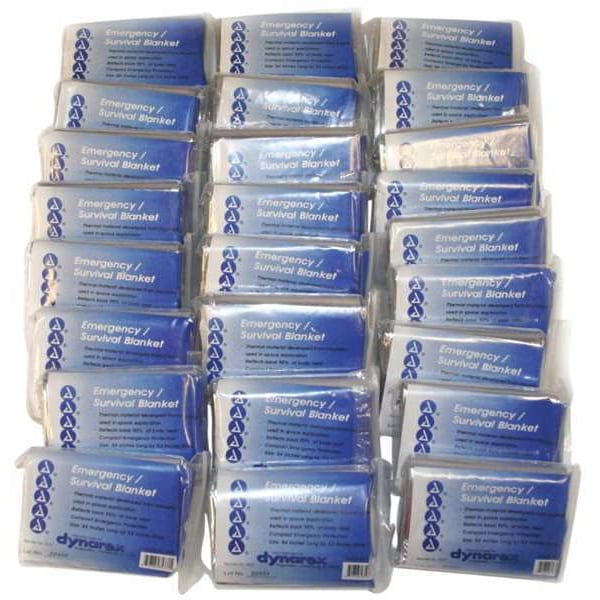 First Voice EmergencyBlanket, Silver, 84inLx54inW, PK25 - MYLAR1-25