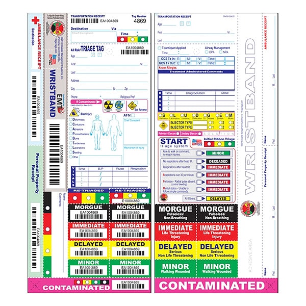Disaster Management Systems Wristband Triage Tag, PK50 - DMS 05420