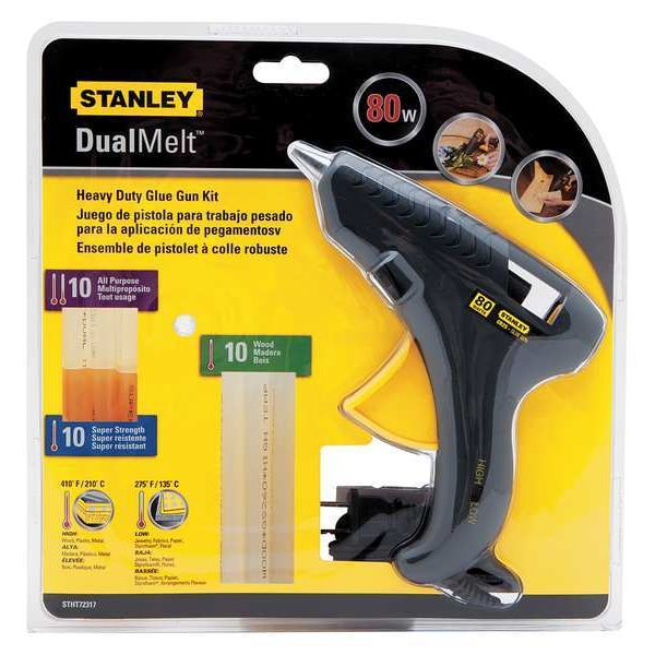 Stanley Glue Gun, L, 8 in 120V, 80 W, 5.5 to 7.5 lb/hr Output - STHT72317