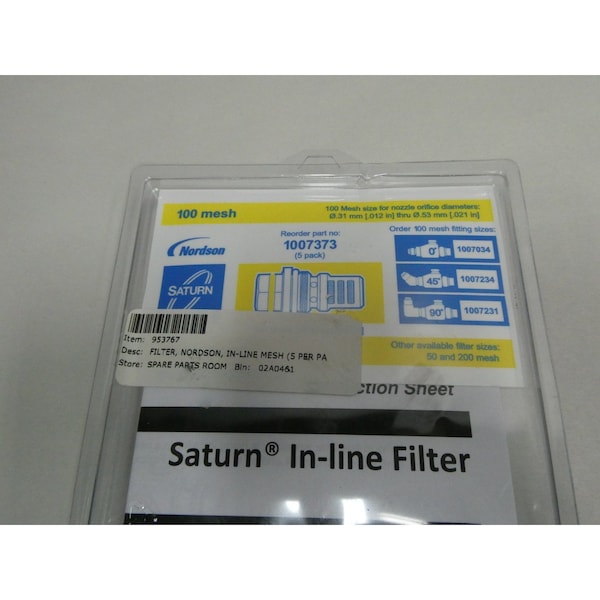 Nordson REPLACEMENT FILTER INSERT 100 MESH OTHER HOT MELT PARTS AND ACCESSORY, 5PK - 1007373