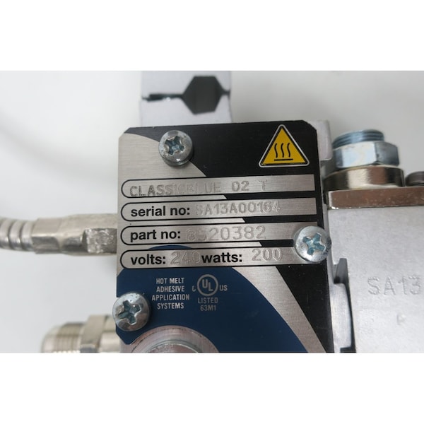 Nordson CLASSICBLUE 02 T 200W 240V-AC HOT MELT GLUE APPLICATOR - 8520382