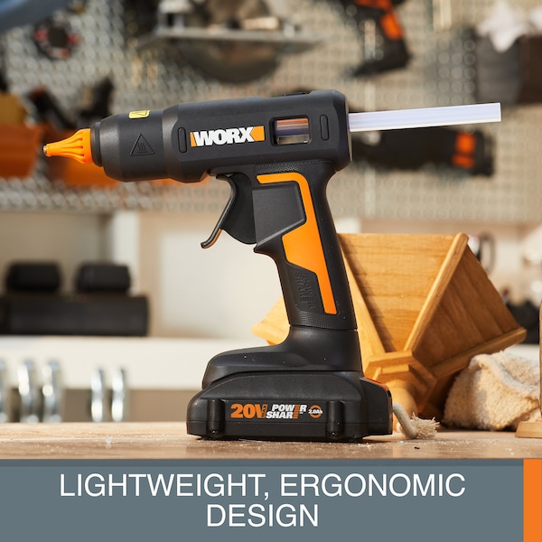 Worx 20V Power Share Full-Size Hot Glue Gun, No Battery and Charger Included, Tool Only - WX045L.9