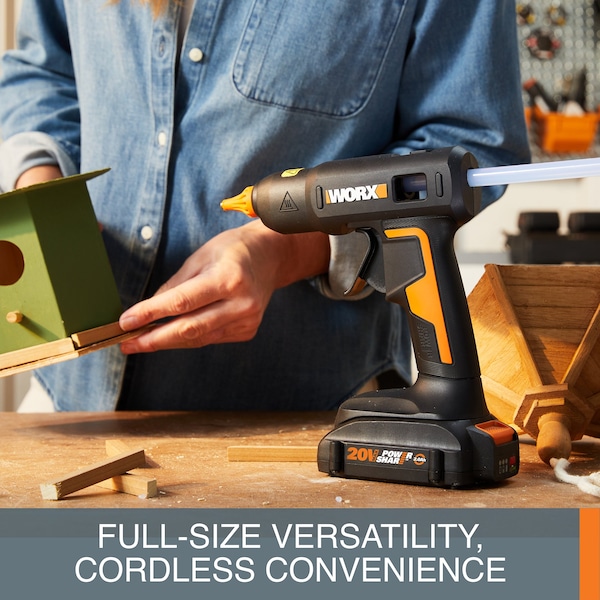 Worx 20V Power Share Full-Size Hot Glue Gun, No Battery and Charger Included, Tool Only - WX045L.9